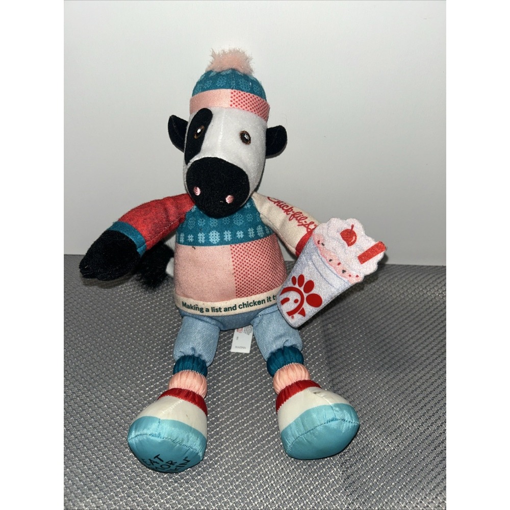 Chick-fil-A Christmas 2023 Plush Cow "Chicken It Twice" 10" Collectible‎